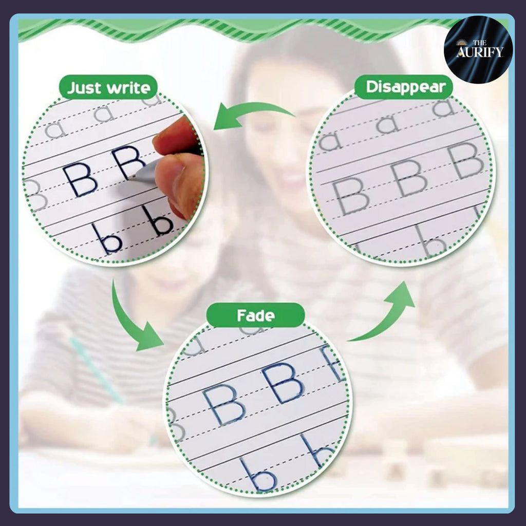 COMBO (4 BOOK + 10 REFILL+ 1 Pen +1 Grip) AND Digital Notepad